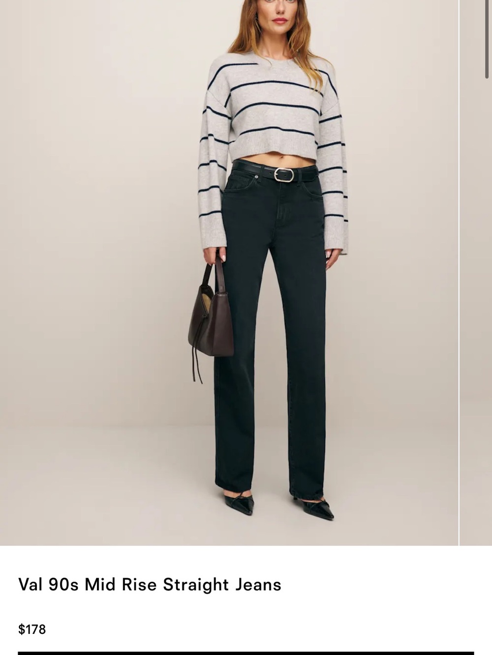 Val 90s Mid Rise Straight Jeans - Black